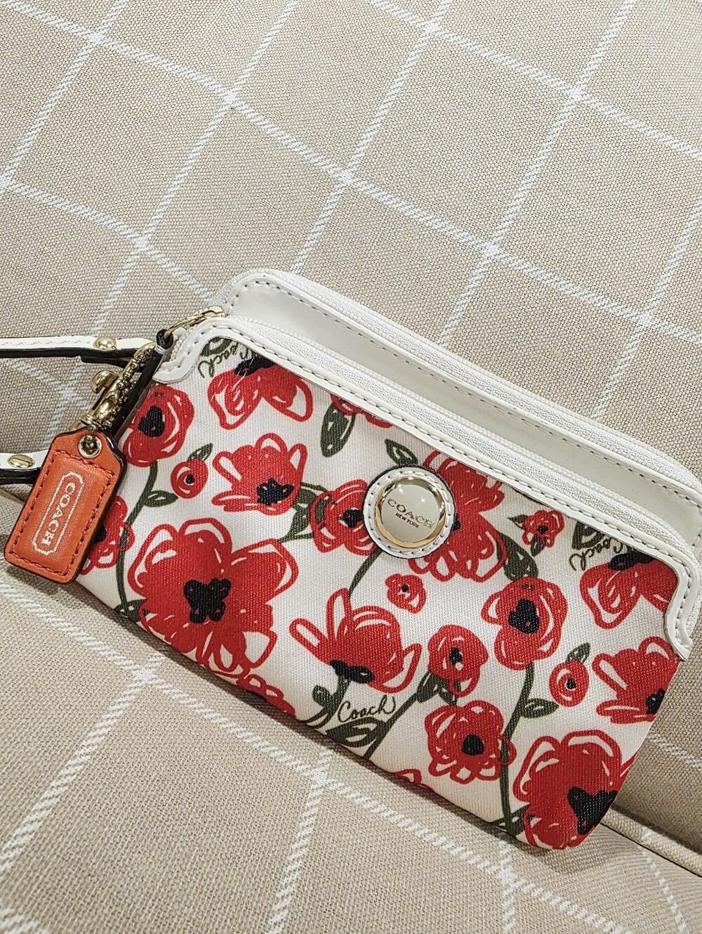 COACH Poppy Canvas Wristlet